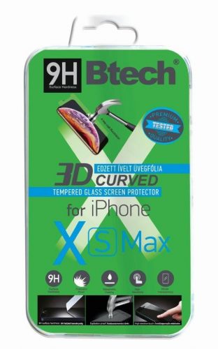 Btech Üvegfólia iPhone XS  Max 3D Védőfólia